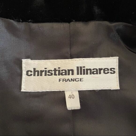 VINTAGE Christian Linares Embroidered Floral Blazer Black - Picture 7 of 8